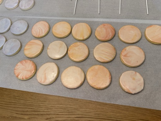 Peach and apricot marble